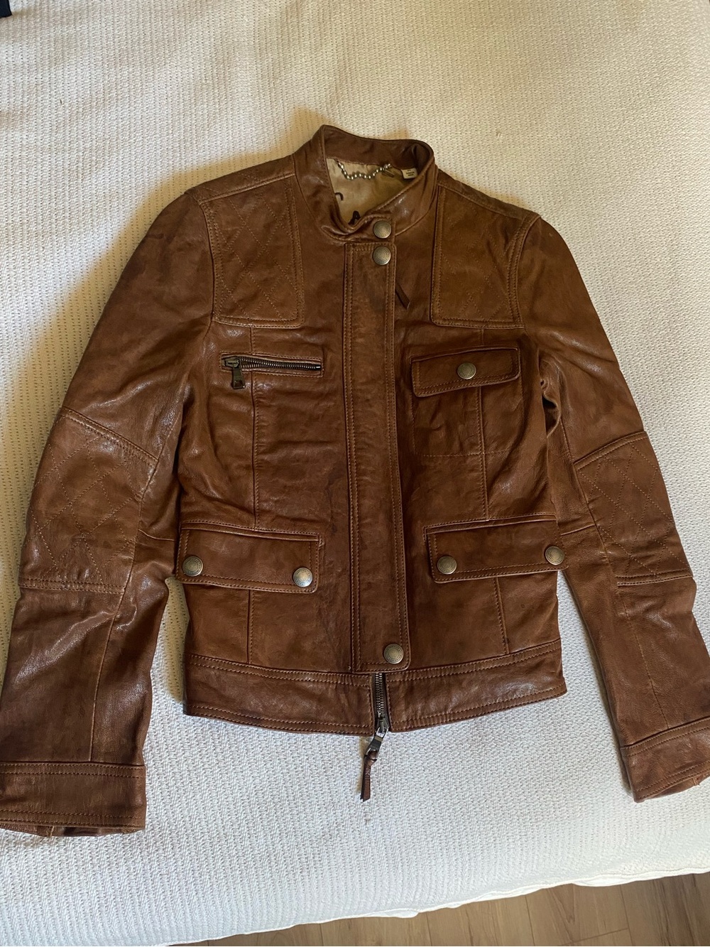Vintage Coach Brown Leather-Lined Jacket